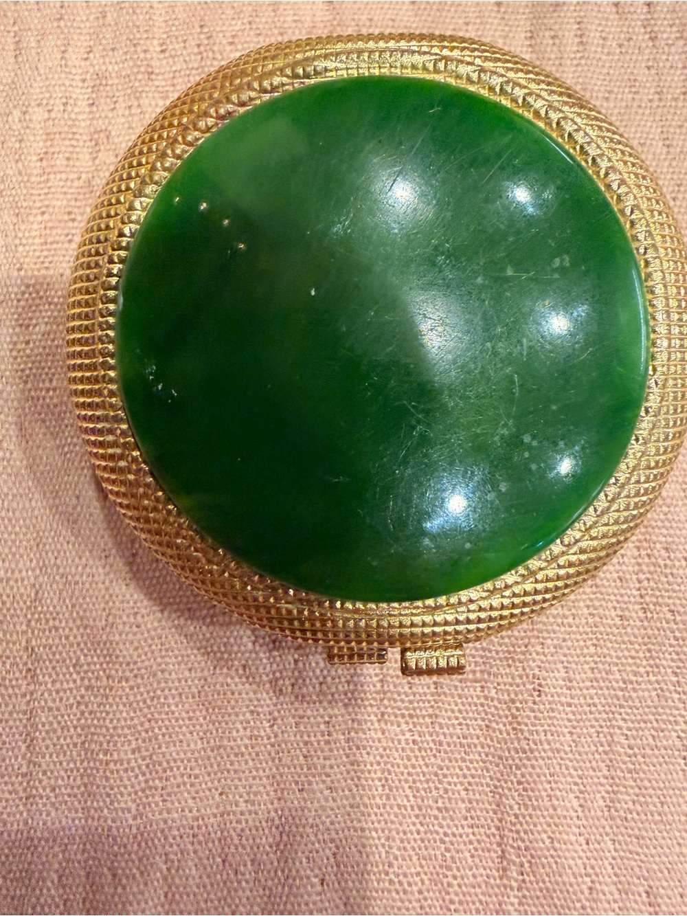 Classic Green and Gold Round Compact- Women